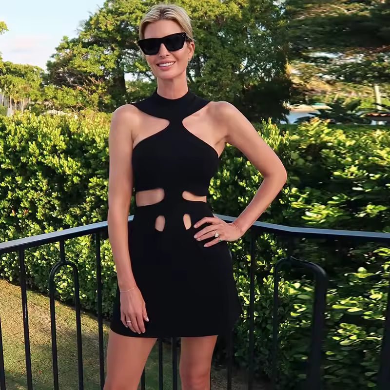 Gisele halterneck-miniklänning med bara axlar