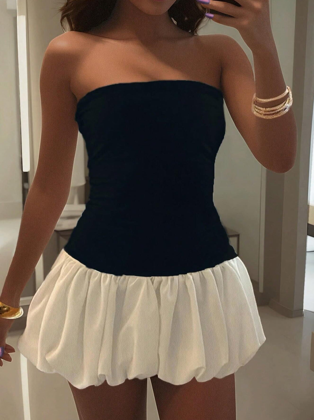Hailey axelbandslös miniklänning