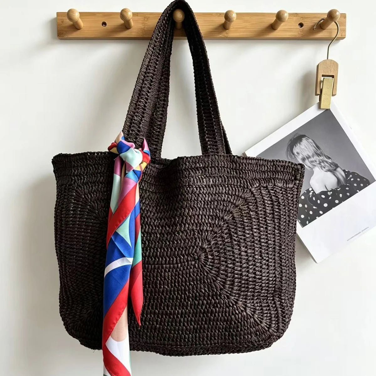Hannie bohemisk vävd strandtoteväska