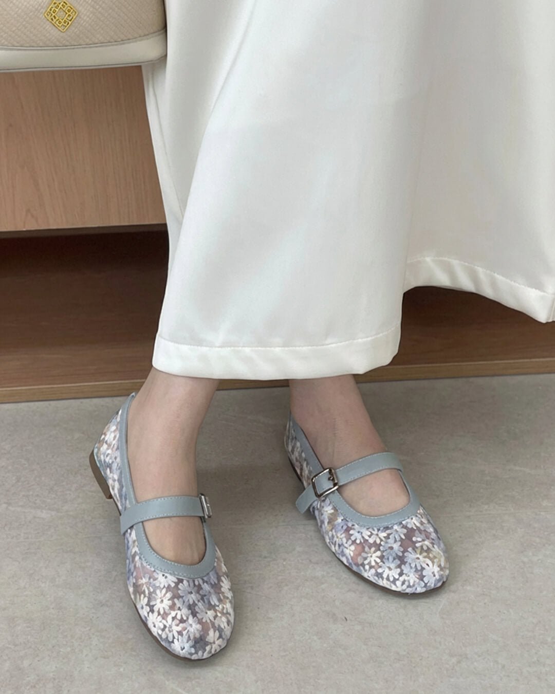 Helens Mary Jane-ballerinas i mesh