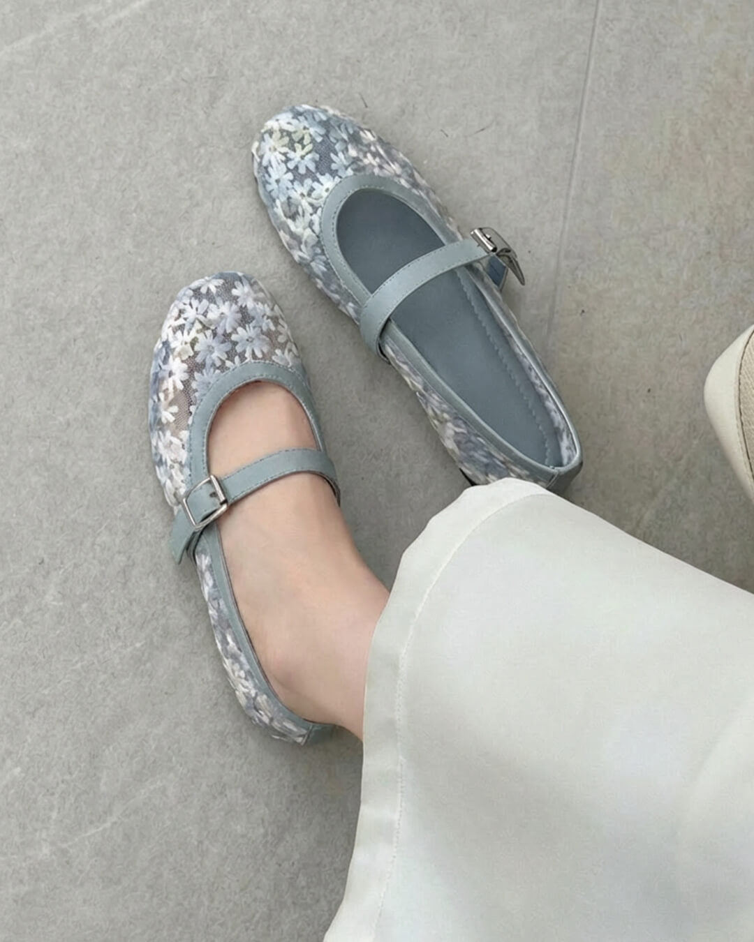 Helens Mary Jane-ballerinas i mesh