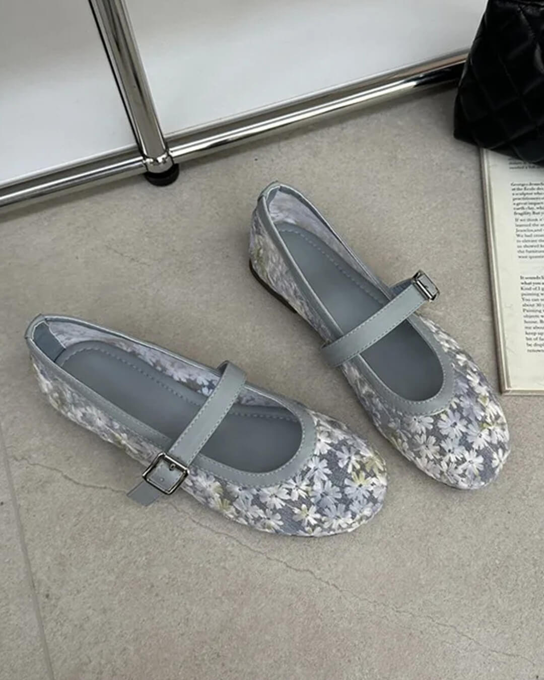 Helens Mary Jane-ballerinas i mesh