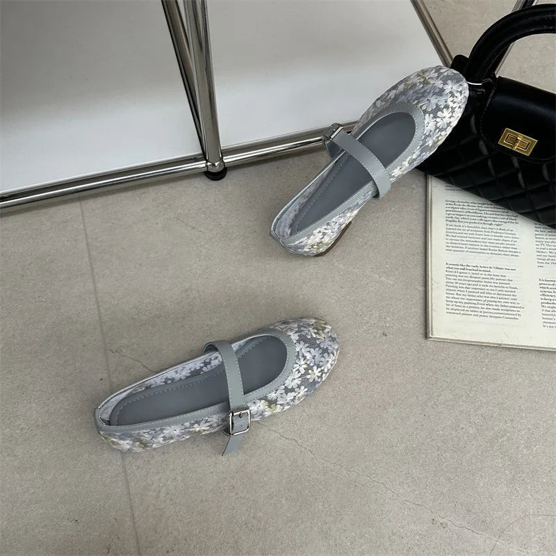 Helens Mary Jane-ballerinas i mesh