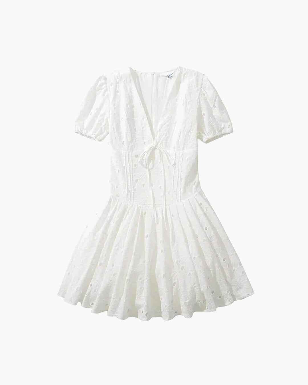 Jane miniklänning med puffärmar och broderier