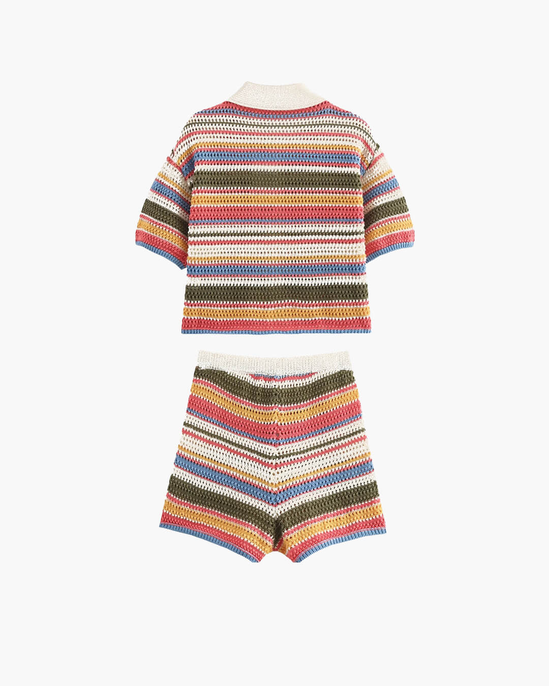 Jasmins virkade set med kort tröja och shorts