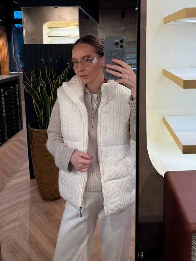 Jayden stickad ärmlös väst