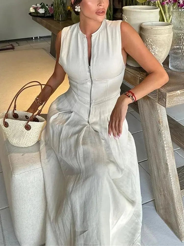 Jessica ärmlös midiklänning