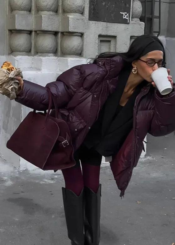 Jillian glansig vadderad jacka
