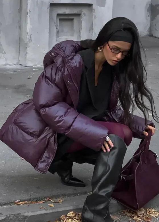 Jillian glansig vadderad jacka