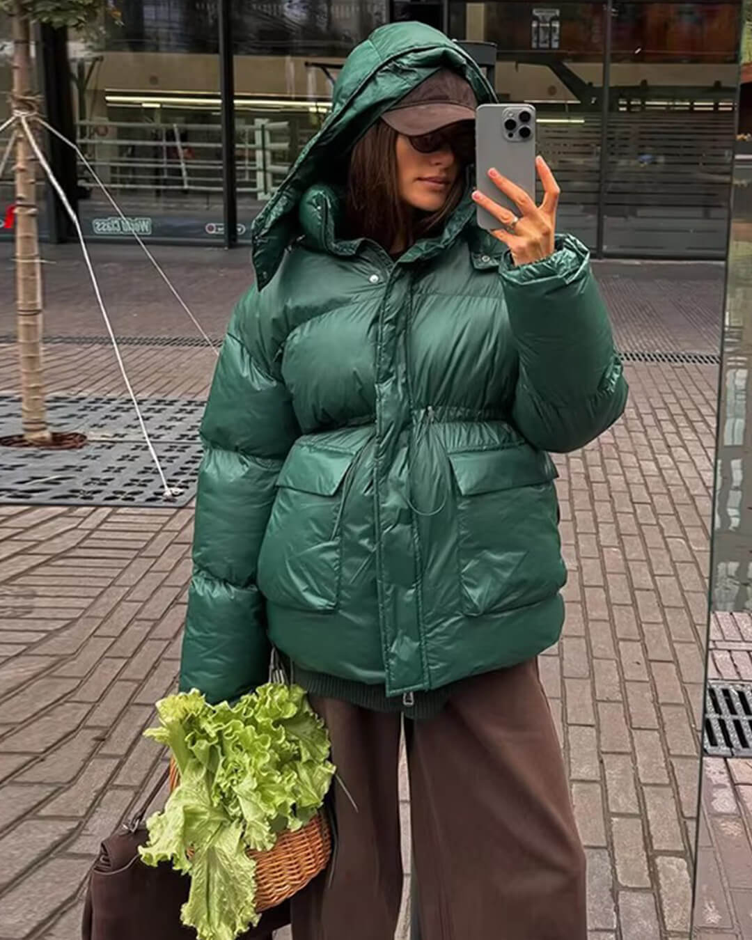 Jillian glansig vadderad jacka