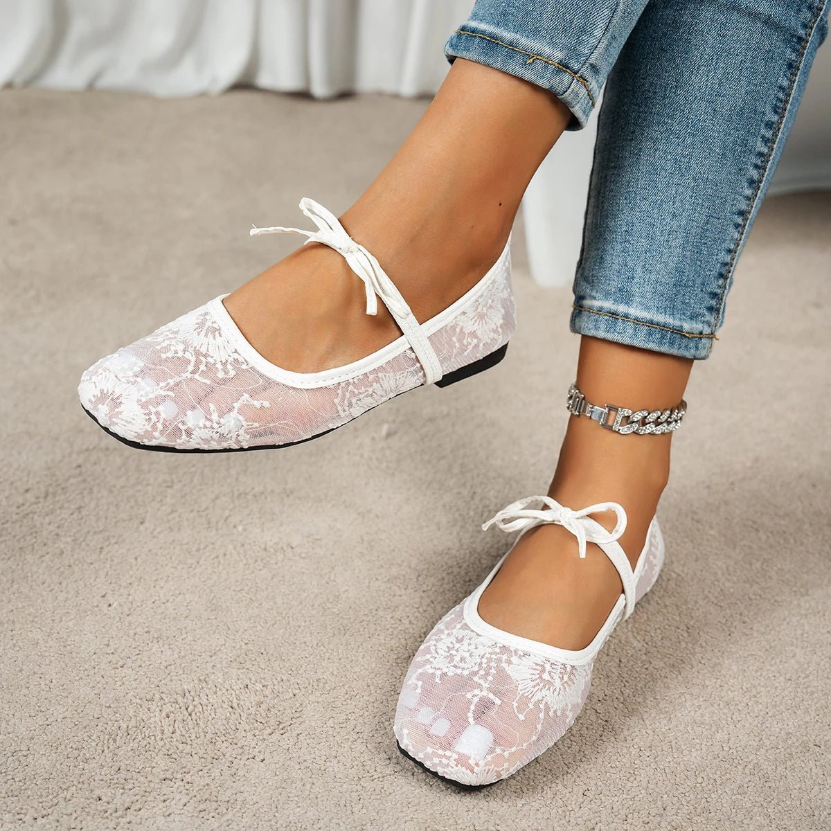 Joans ballerinas i mesh
