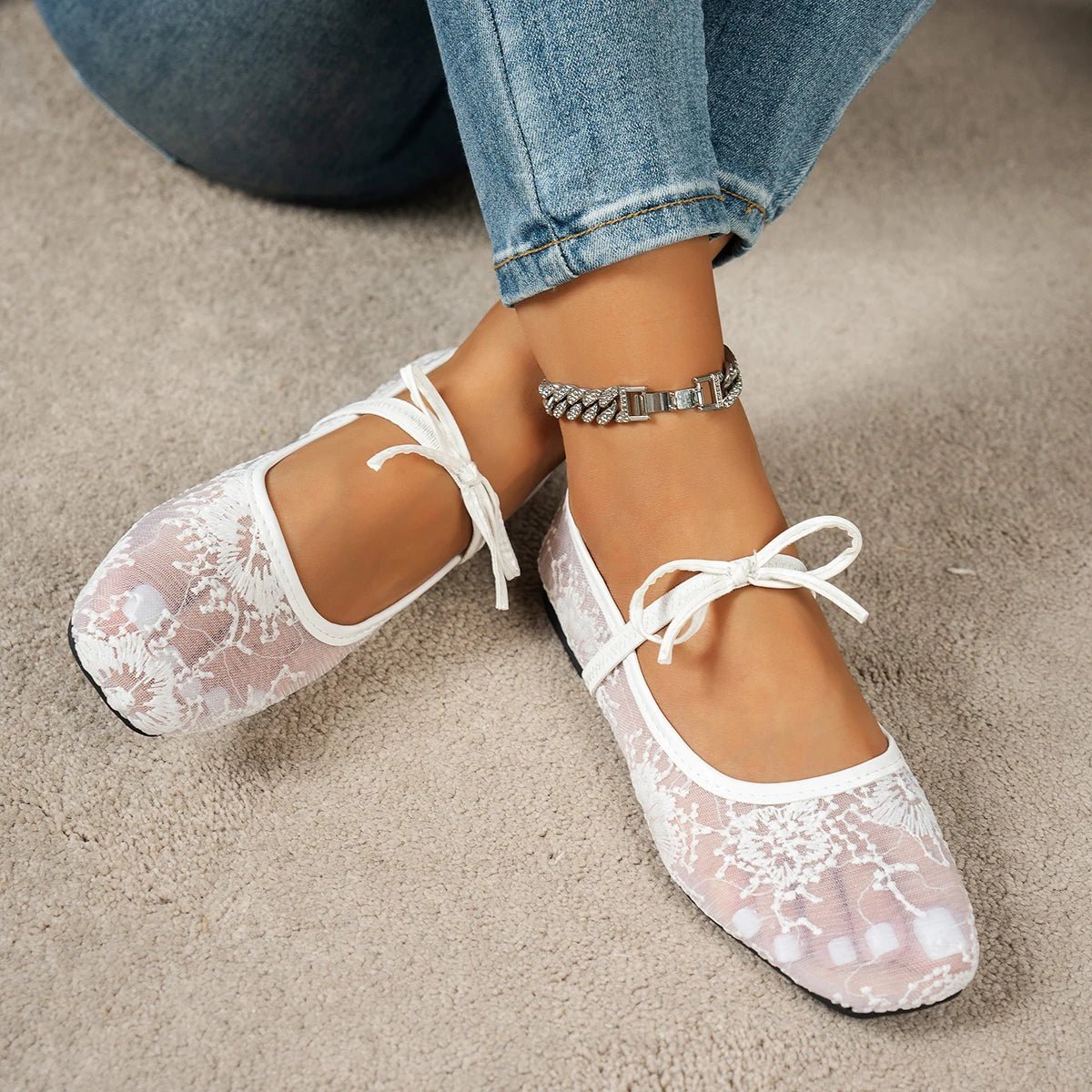 Joans ballerinas i mesh
