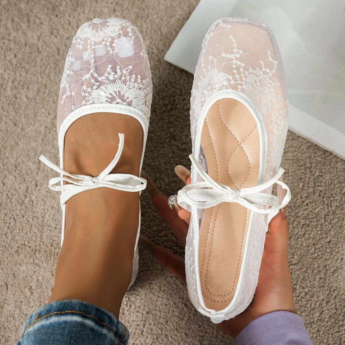 Joans ballerinas i mesh