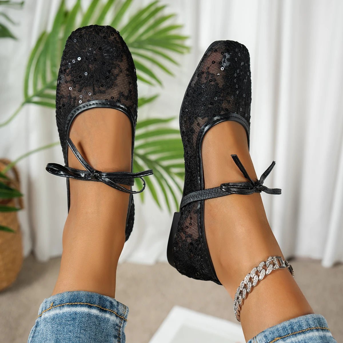 Joans ballerinas i mesh