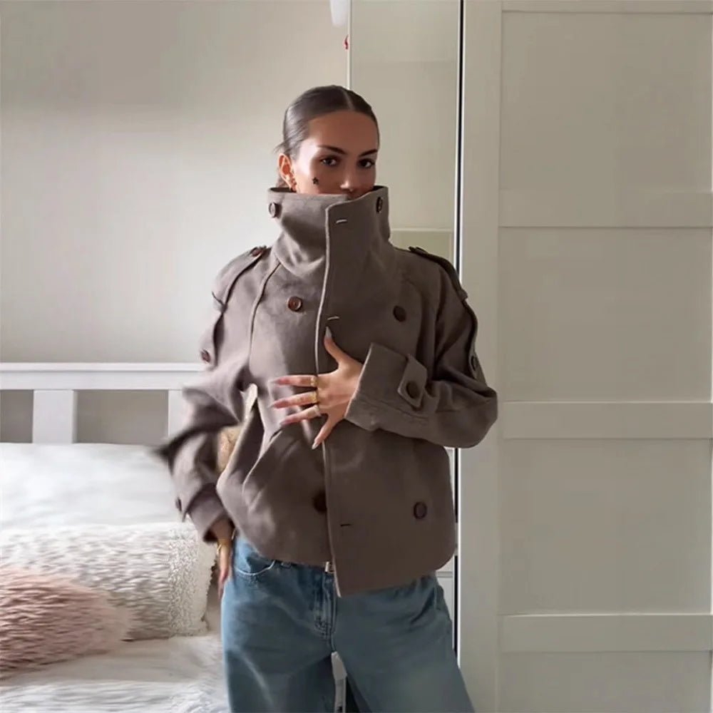 Julie oversized kappa med ståkrage