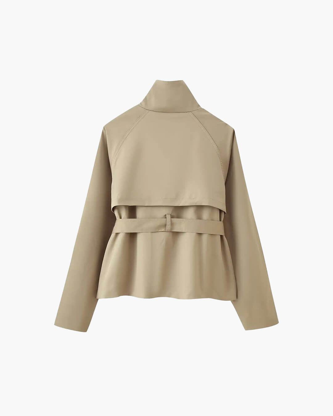 Kara kort trenchcoat med ståkrage