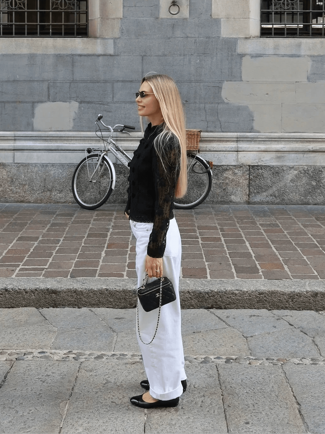 Katalina spetsblus med puffärmar