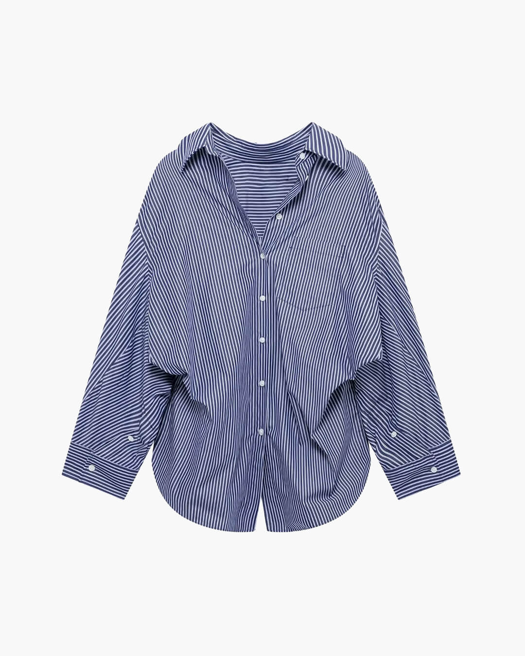 Kathy Bat Sleeve Striped Shirts