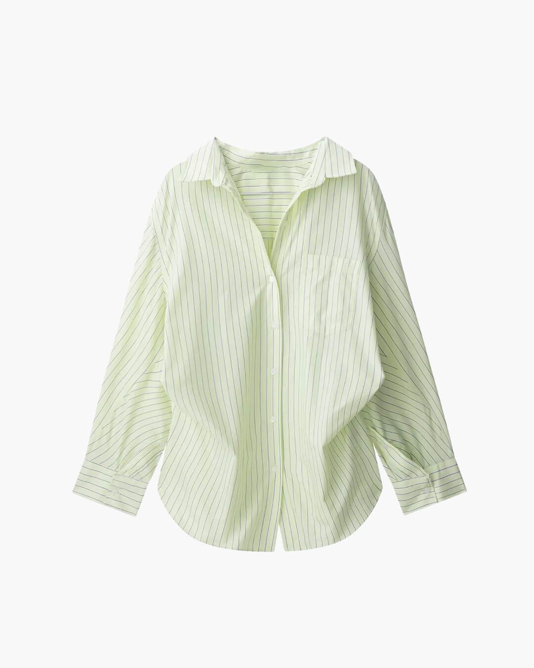 Kathy Bat Sleeve Striped Shirts