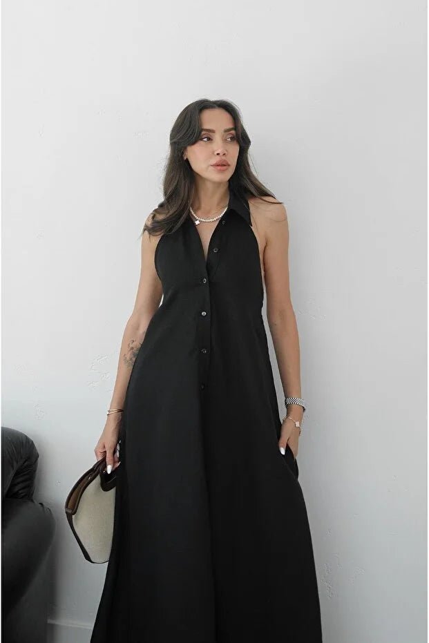 Kaya elegant maxiklänning med halterneck