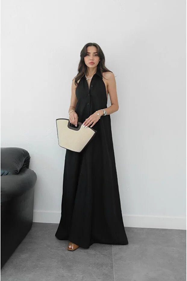 Kaya elegant maxiklänning med halterneck