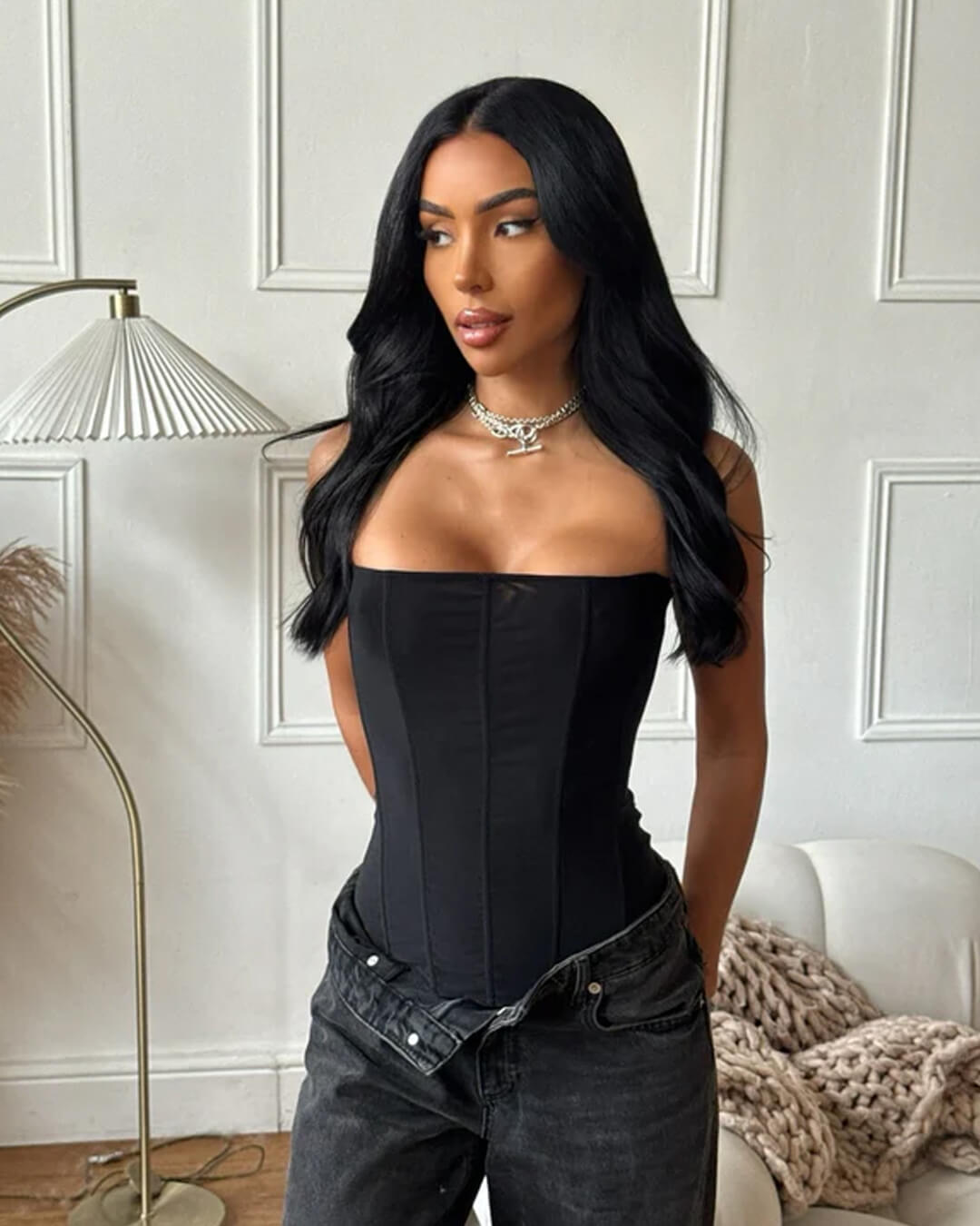 Kelly korsettopp i satin