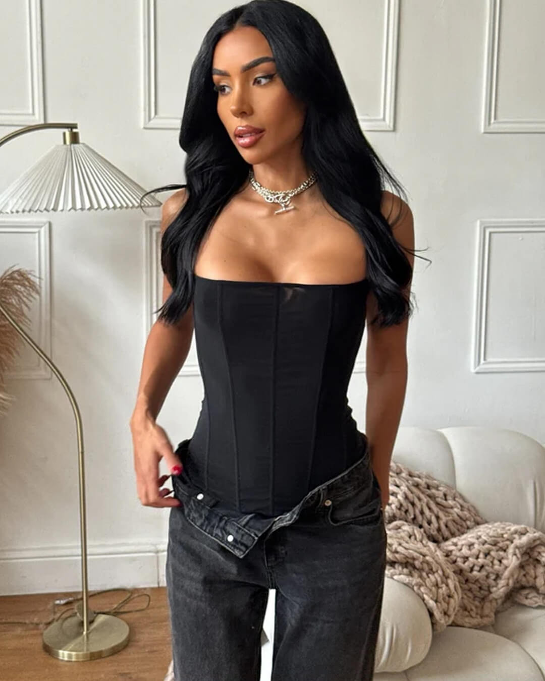 Kelly korsettopp i satin