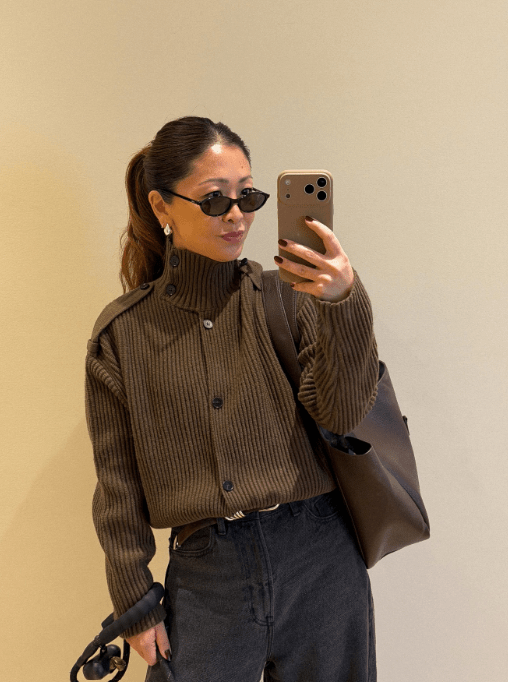 Kylie stickad cardigan med hög krage