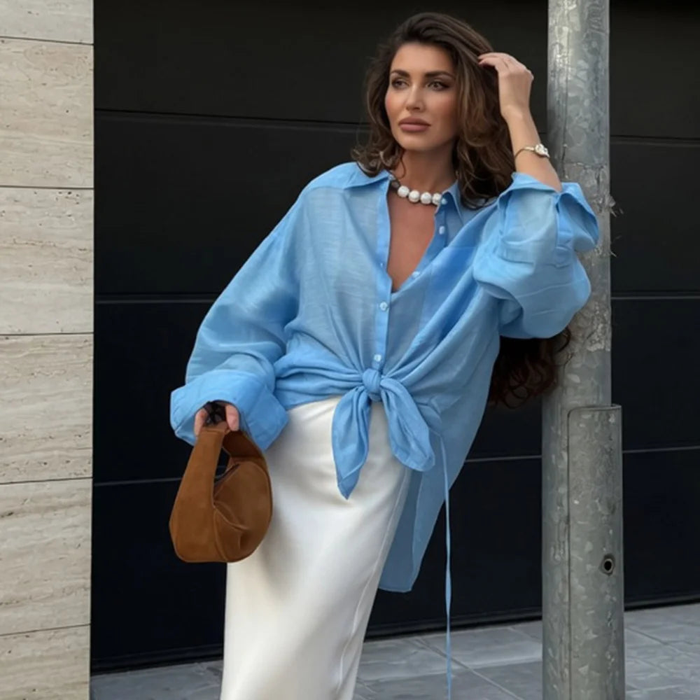 Oversized-topp med slag