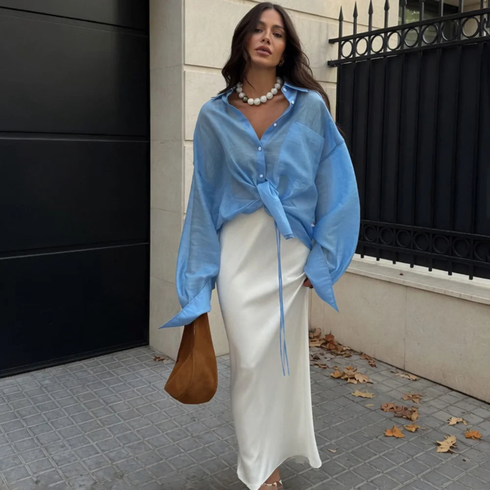 Oversized-topp med slag