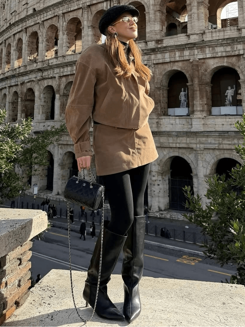 Lara set med cropped mockakappa och minikjol