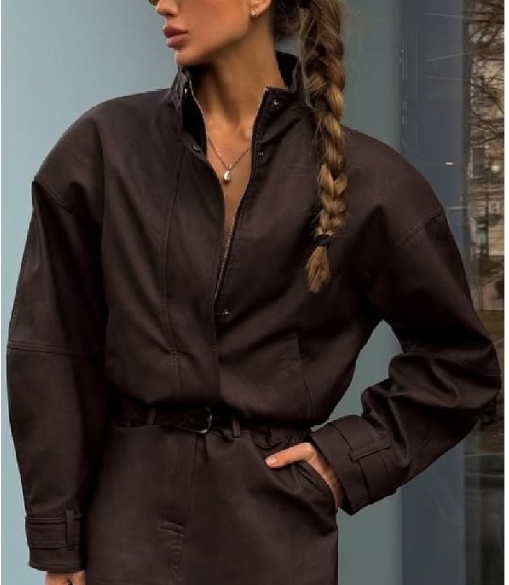 Lara set med cropped mockakappa och minikjol