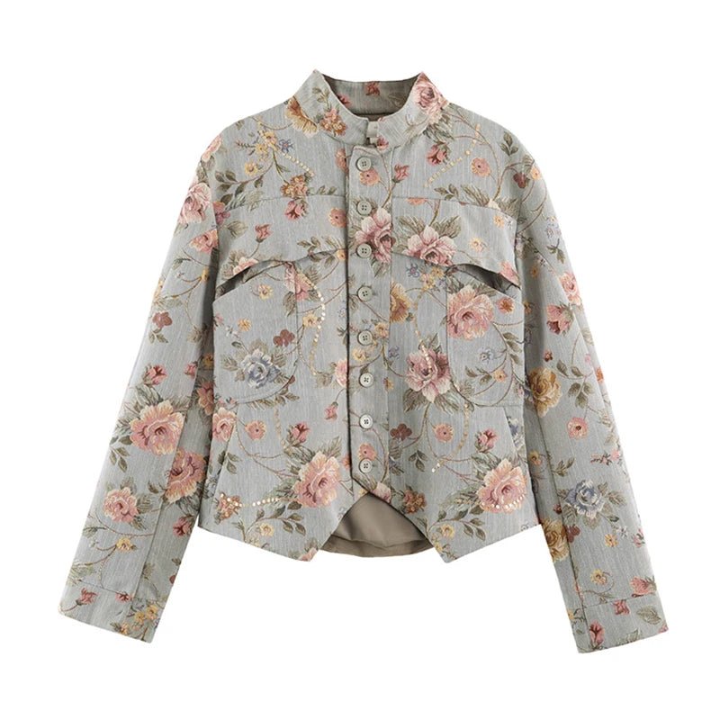 Laura vintage cropped jacka i jacquard