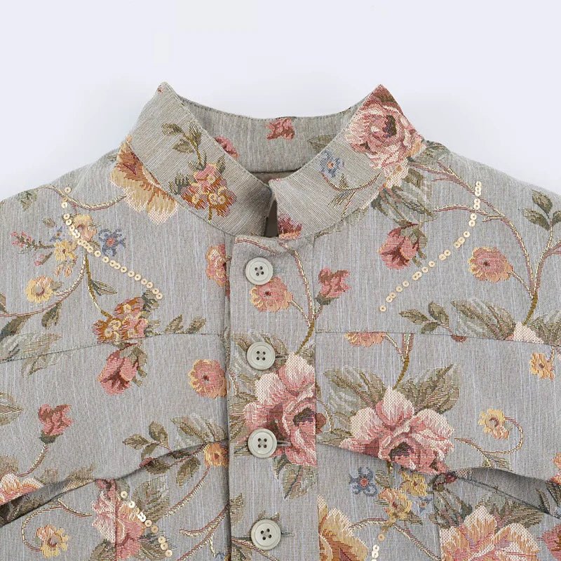 Laura vintage cropped jacka i jacquard