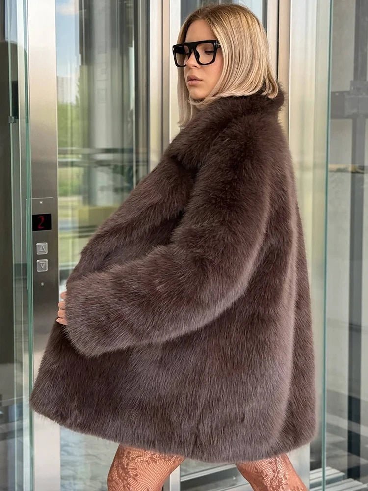Lena oversized kappa i fuskpäls