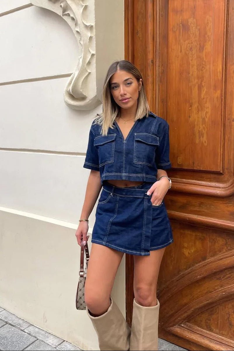 Leslie set med kort topp och skort