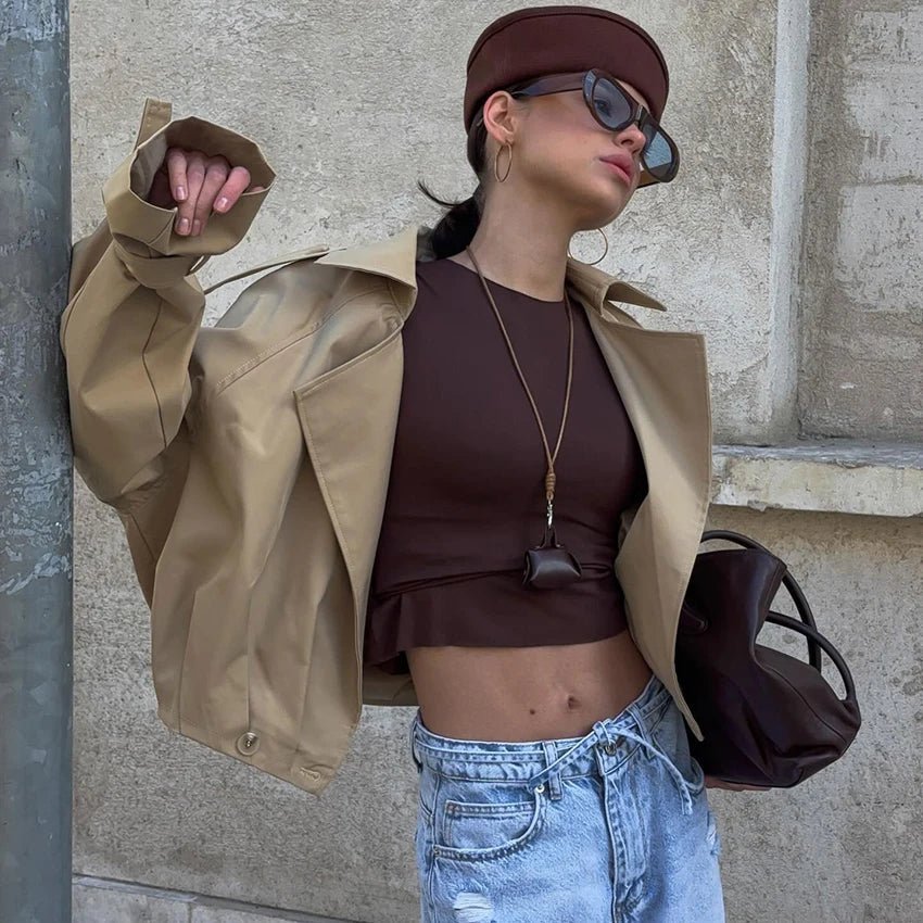Lola kort trenchcoat med veck