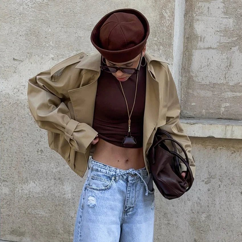Lola kort trenchcoat med veck
