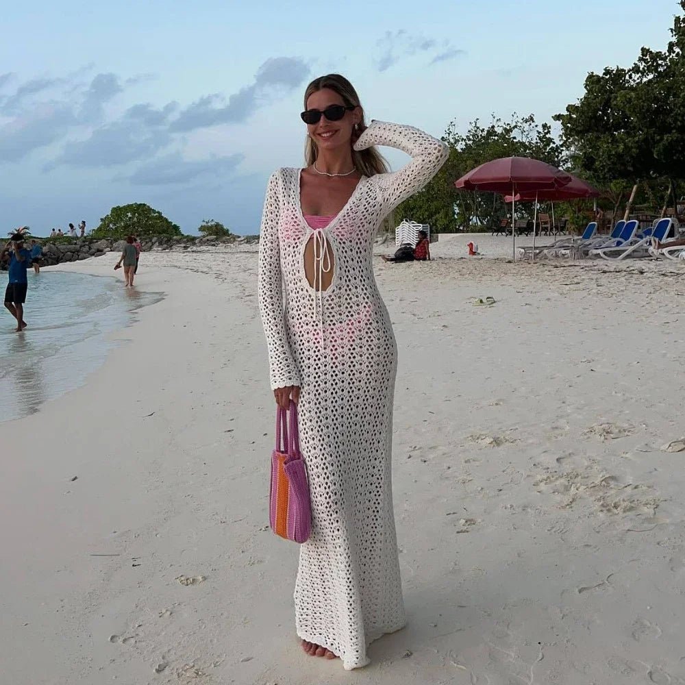 Lori virkad strandklänning med hålmönster