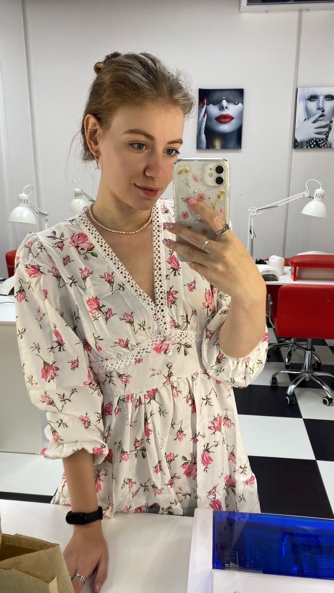 Lottie blommig spetsminiklänning