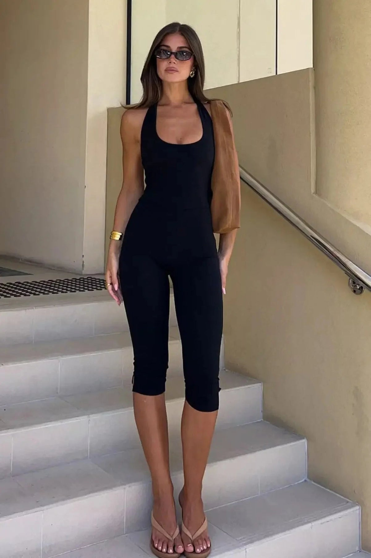 Lucy halterneck-jumpsuit med bar rygg