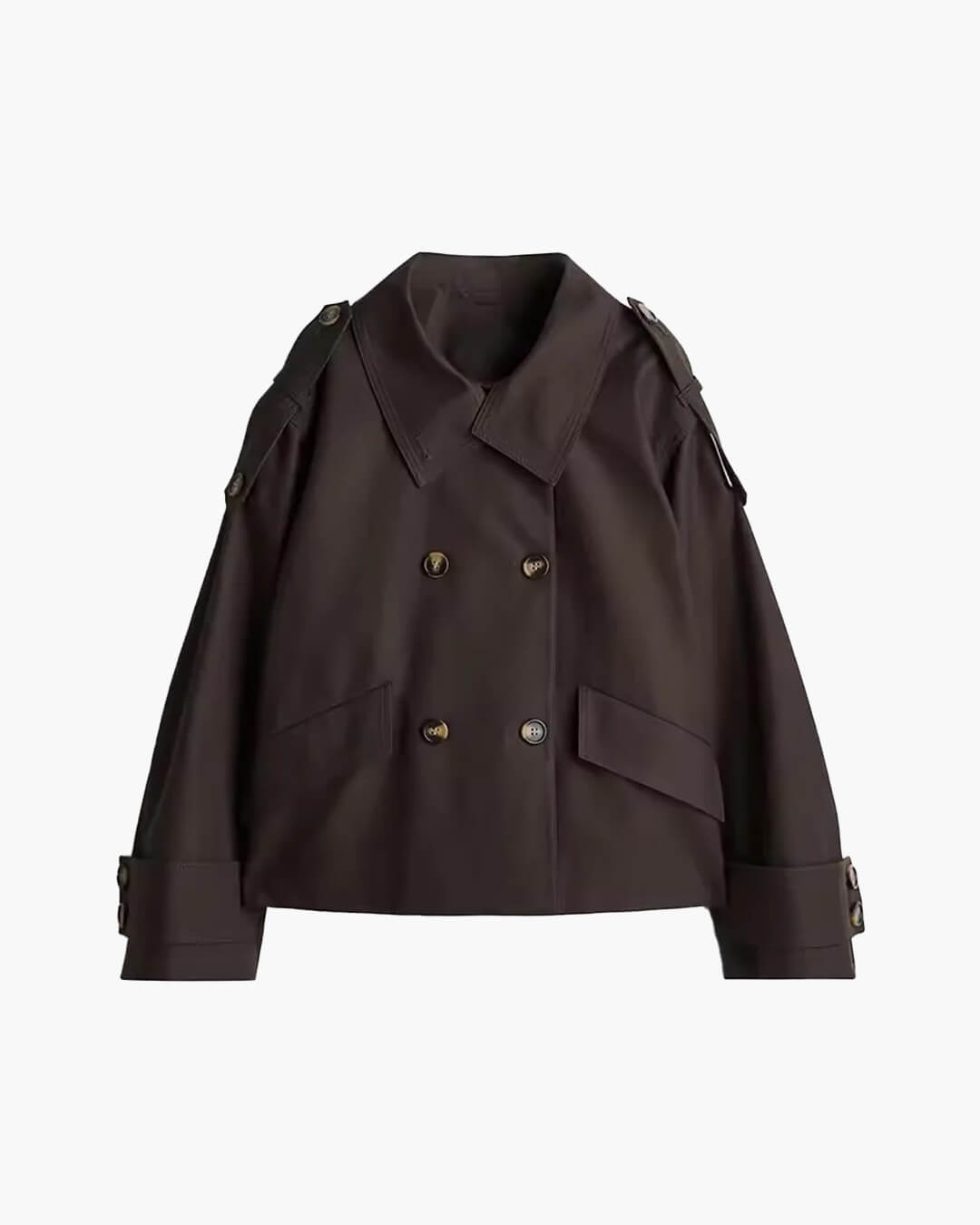 Lucy kort trenchcoat med ståkrage
