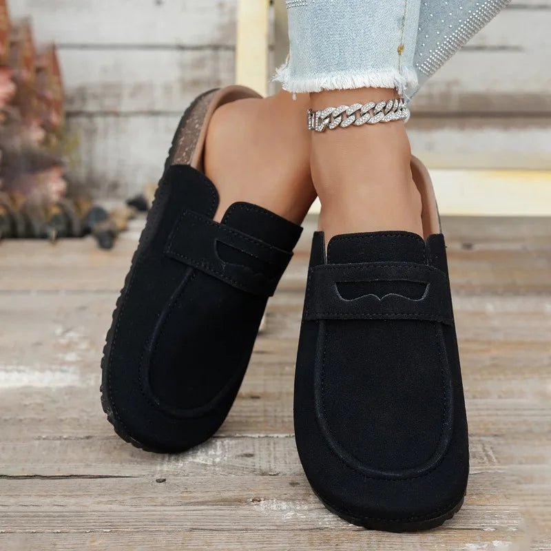 Manon slip-ins med mockaimitation och kork