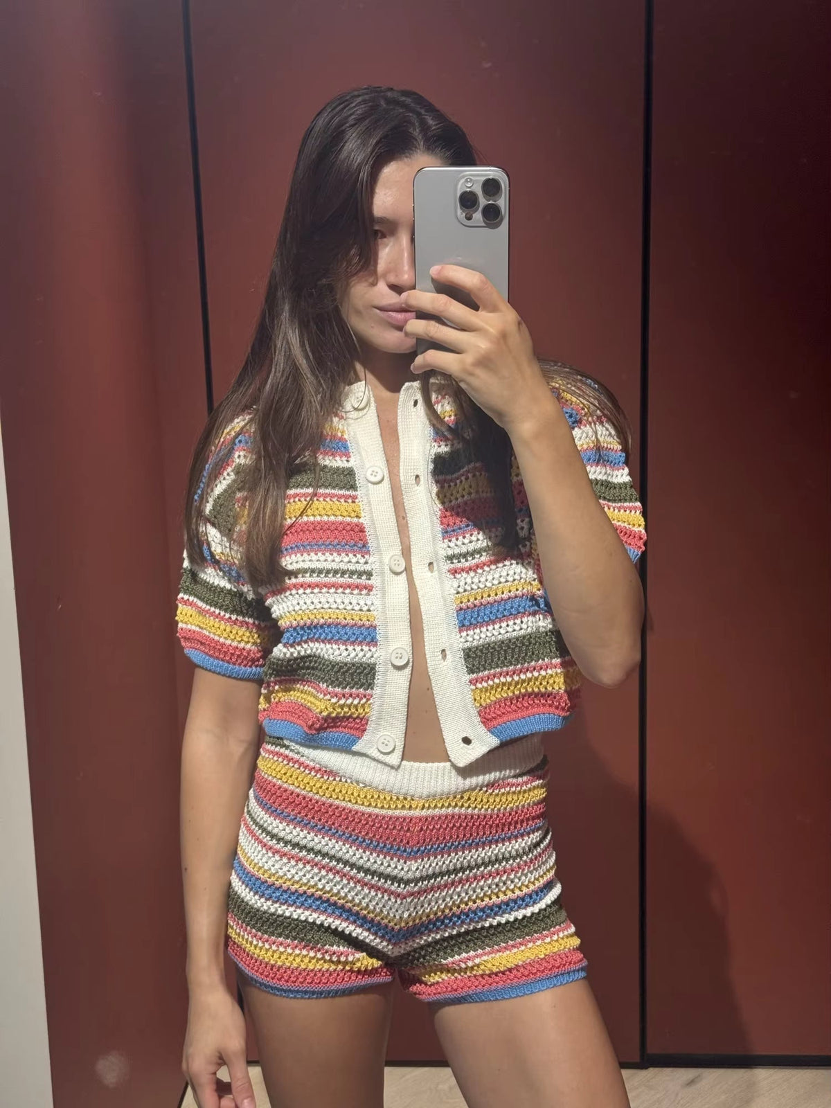 Margot Striped Knit Crop Set
