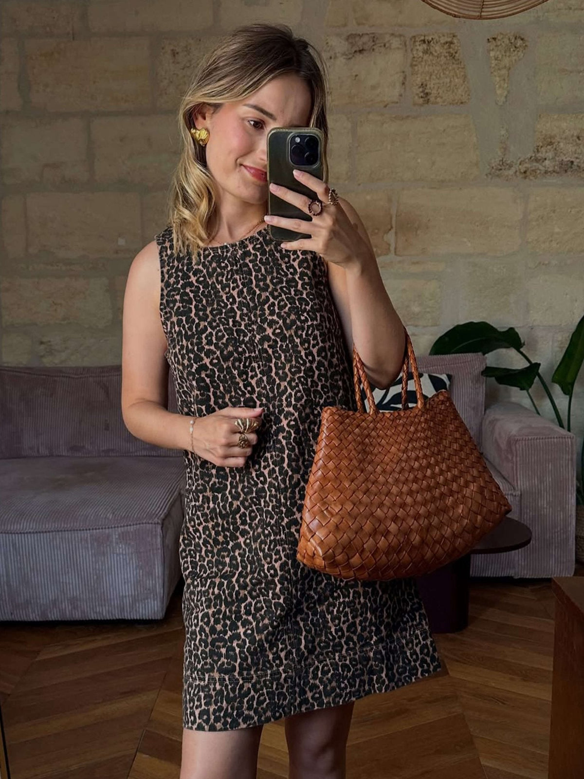 Marissa medelstor flätad väska i veganskt läder
