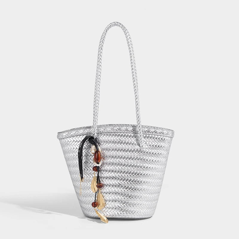 Meryls flätade bucketväska med fodral
