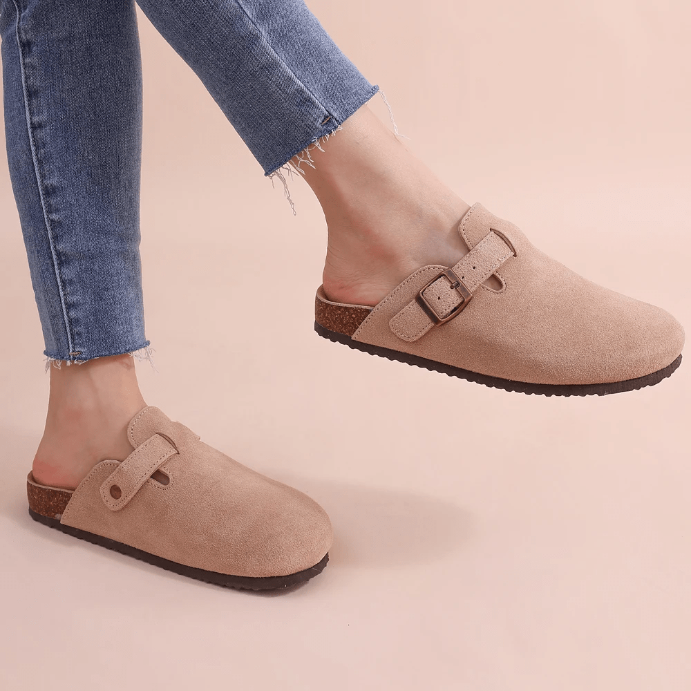 Minerva slip-in-sandaler med justerbart spänne