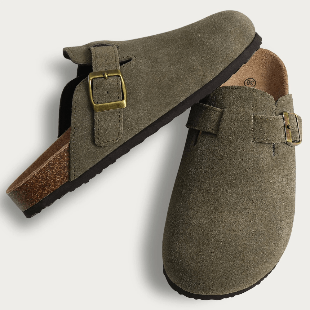 Minerva slip-in-sandaler med justerbart spänne