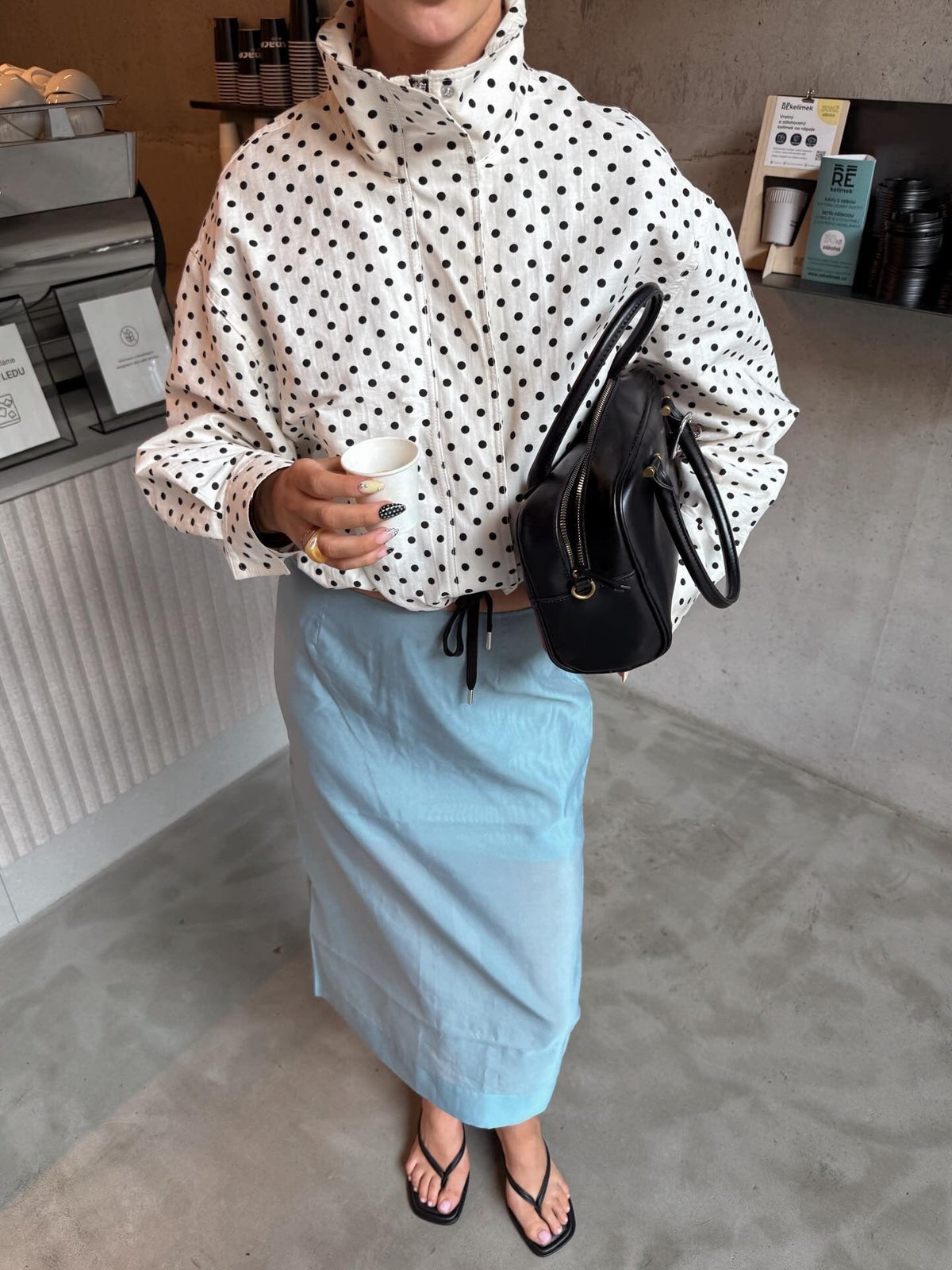 Mya vintagejacka med prickigt mönster