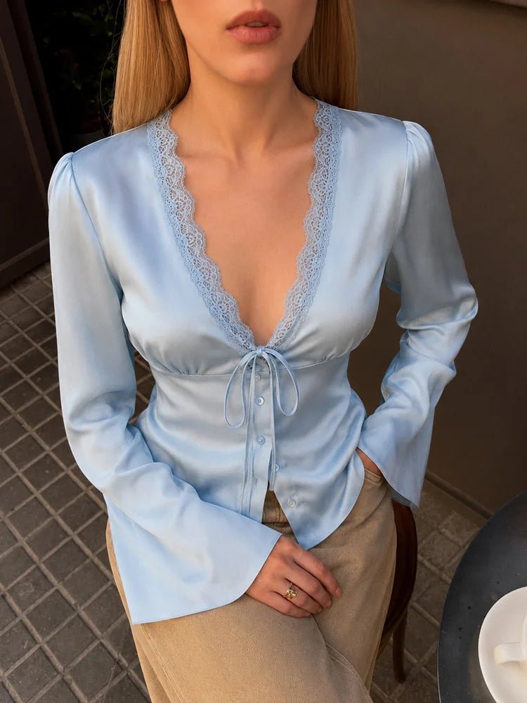 Naomi Satin V-Neck Tank Top